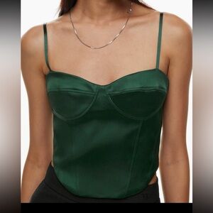 Aritzia Sunday best green corset bustier top